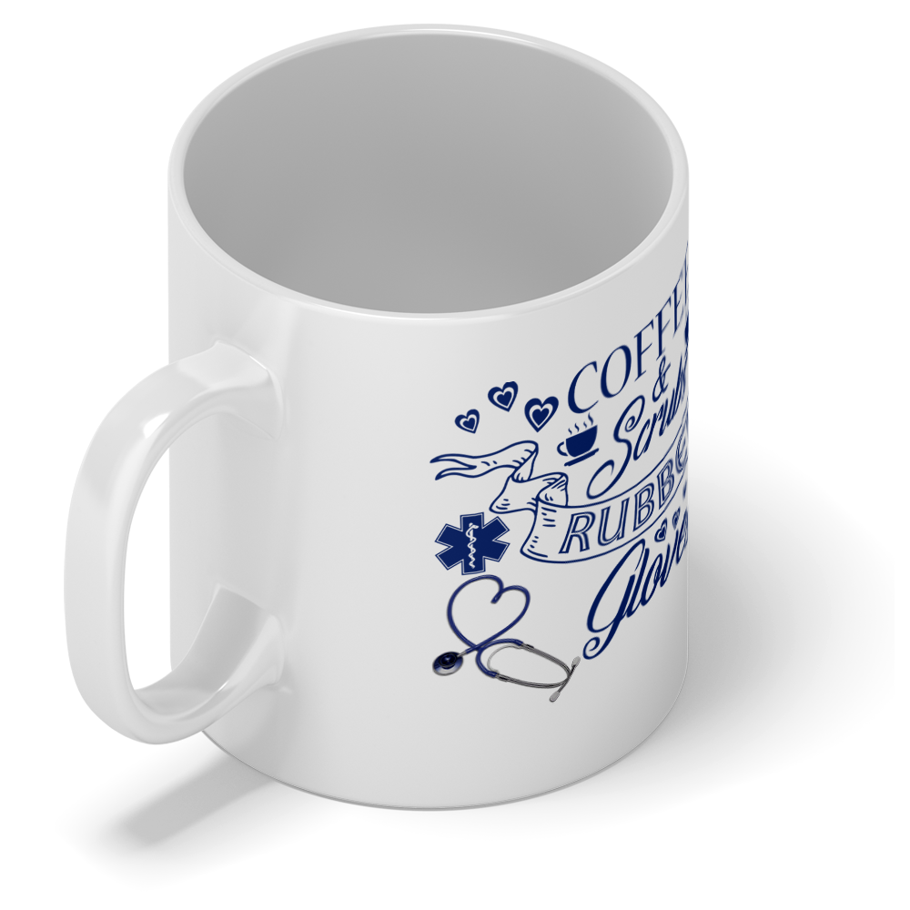Coffee Scrubs and Rubber Gloves 11oz Ceramic Coffee Mug