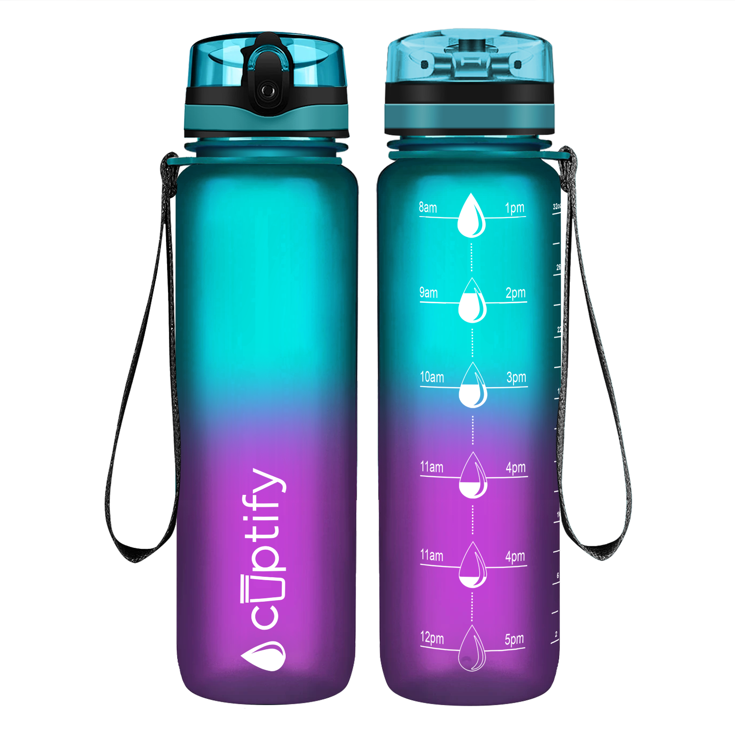 Cuptify Mermaid Frosted Hydration Tracker Water Bottle