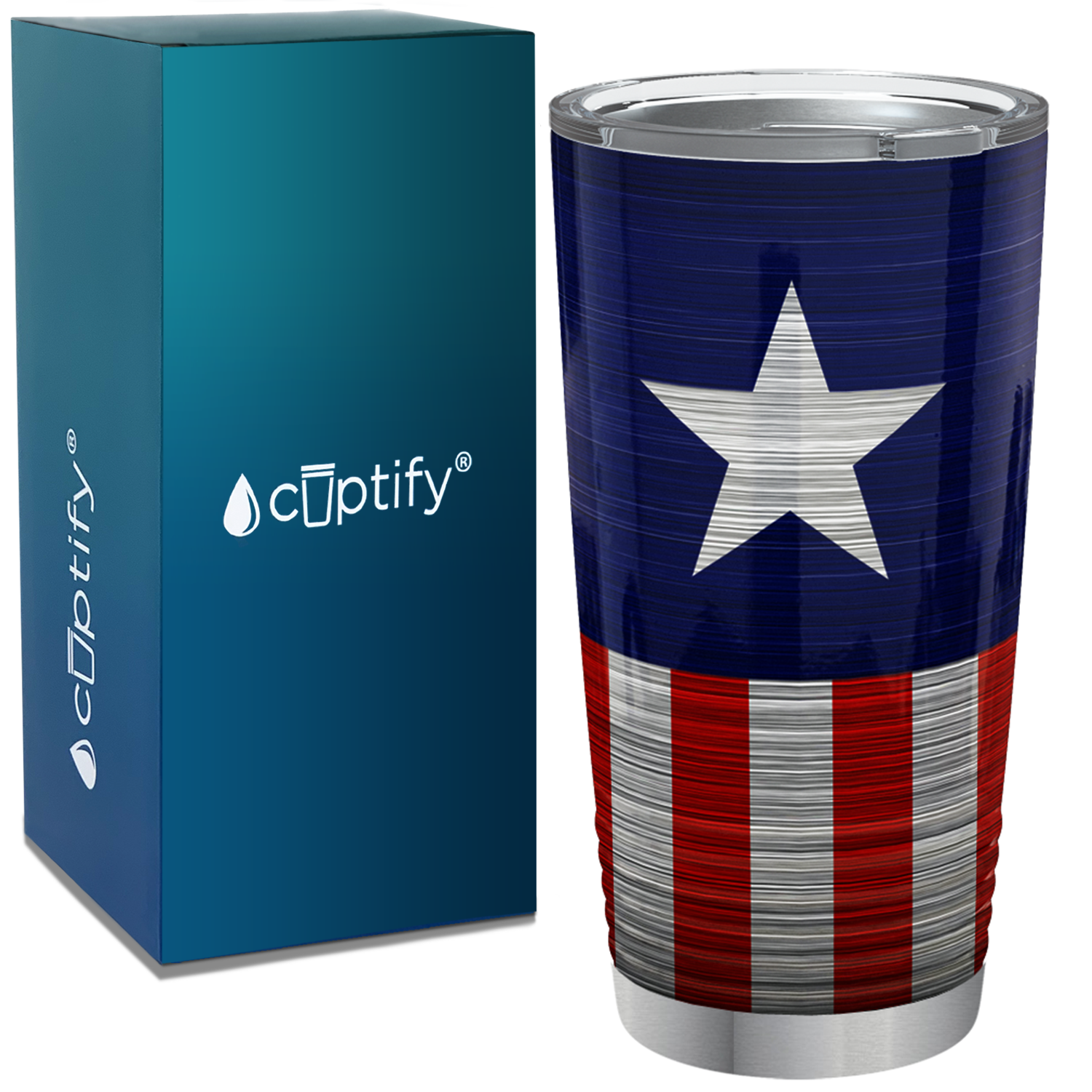 American Star with Stripes on 20oz Tumbler