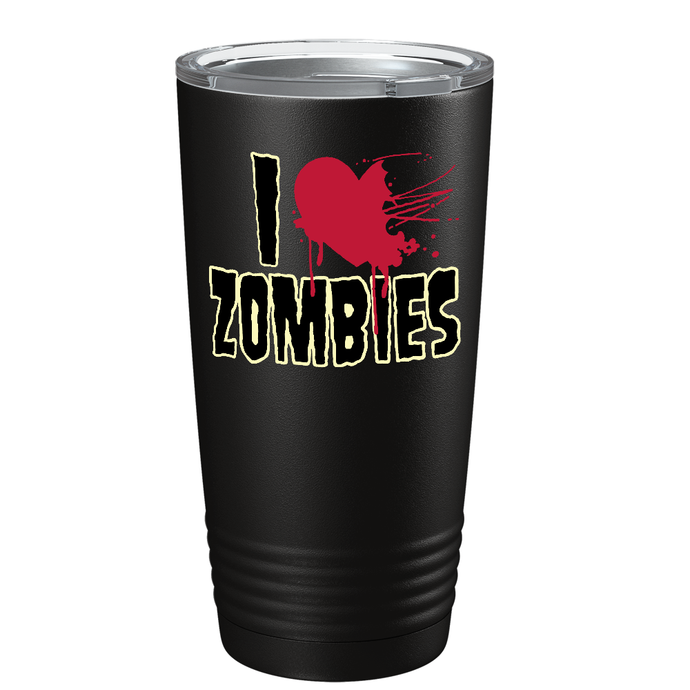 I Love Zombies on Stainless Steel Zombies Tumbler