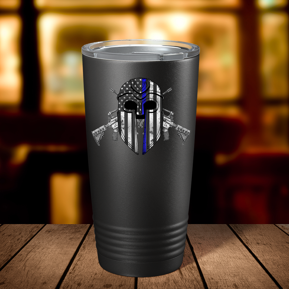 Thin Blue Peacemaker Police 20oz Black Tumbler