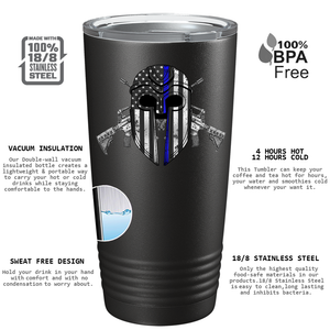 Thin Blue Peacemaker Police 20oz Black Tumbler