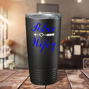 Police Wifey on Black 20oz Tumbler