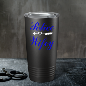 Police Wifey on Black 20oz Tumbler
