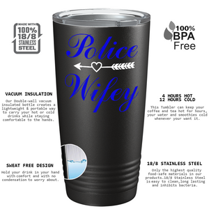 Police Wifey on Black 20oz Tumbler