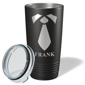 Personalized Neck Tie Groomsmen on Black 20 oz Stainless Stell Tumbler