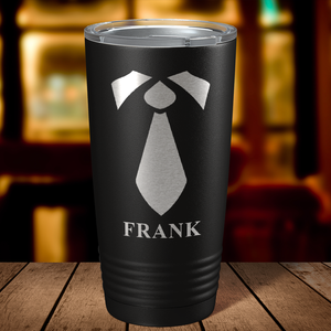 Personalized Neck Tie Groomsmen on Black 20 oz Stainless Stell Tumbler