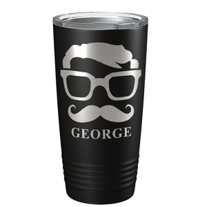 Mustache Groomsmen on Black 20 oz Stainless Stell Tumbler