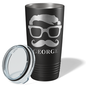 Mustache Groomsmen on Black 20 oz Stainless Stell Tumbler