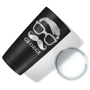 Mustache Groomsmen on Black 20 oz Stainless Stell Tumbler