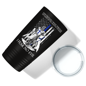 Thin Blue Line Police Knight on Black 20oz Tumbler