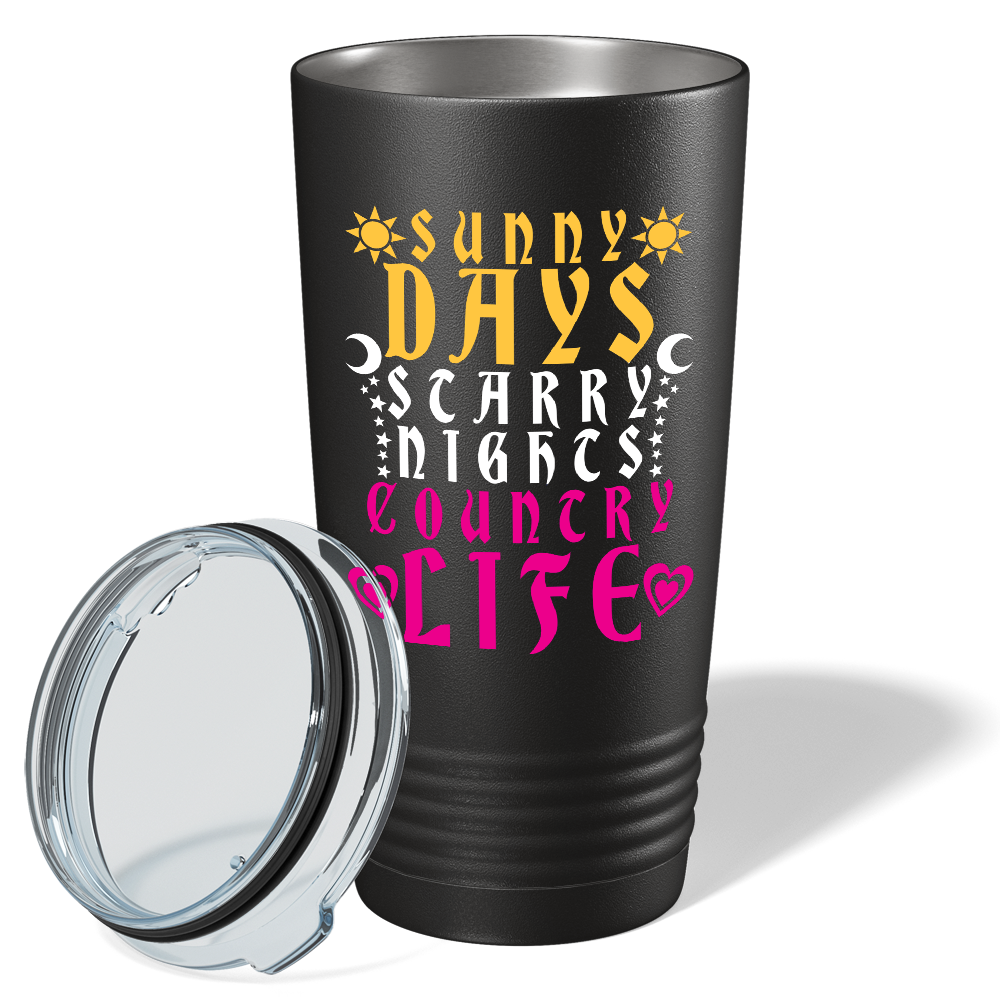 Sandy Days Starry Nights on Black 20 oz Stainless Steel Tumbler