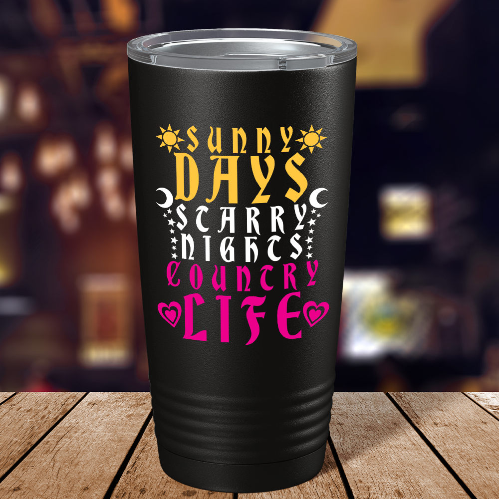 Sandy Days Starry Nights on Black 20 oz Stainless Steel Tumbler