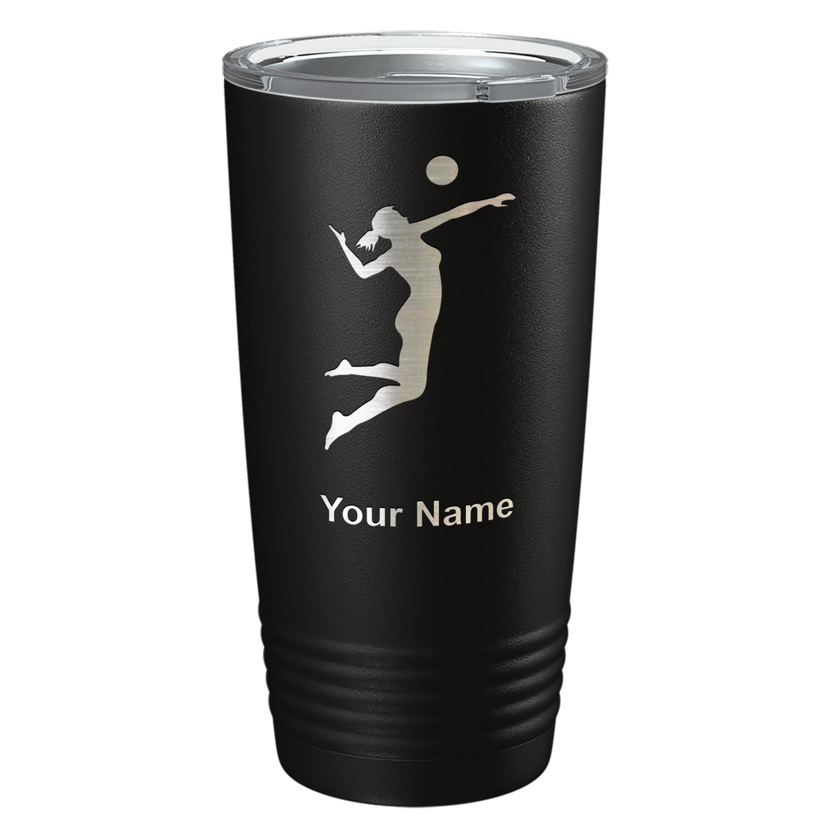 Personalized Volleyball Player Silhouette Laser Engraved on Stainless Steel Volleyball Tumbler