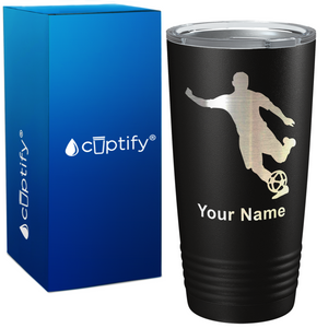 Personalized Soccer Player Silhouette on 20oz Tumbler