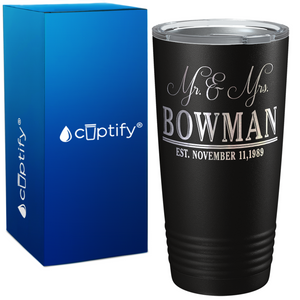 Personalized Anniversary Established on Wedding 20oz Tumbler