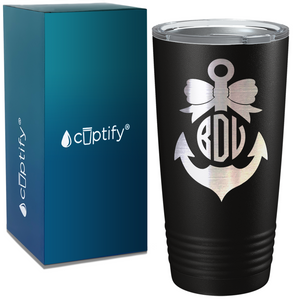 Bowed Anchor Monogram 20oz Tumbler