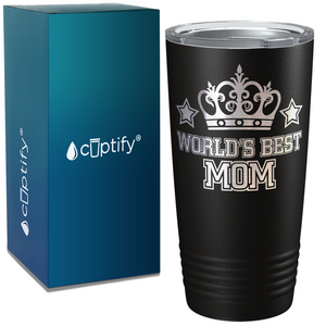 World's Best Mom with Crown on Stainless Steel Mom Tumbler