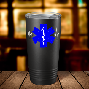 EMS Star of Life Pulse Caduceus Paramedic 20oz Black Tumbler