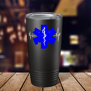 EMS Star of Life Pulse Caduceus Paramedic 20oz Black Tumbler