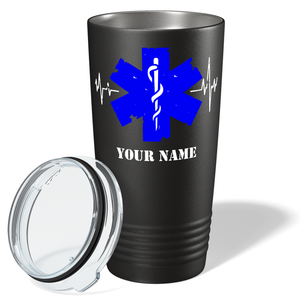 Personalized EMS Star of Life Pulse Caduceus Paramedic 20oz Black Tumbler