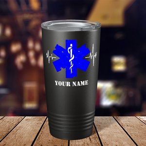 Personalized EMS Star of Life Pulse Caduceus Paramedic 20oz Black Tumbler