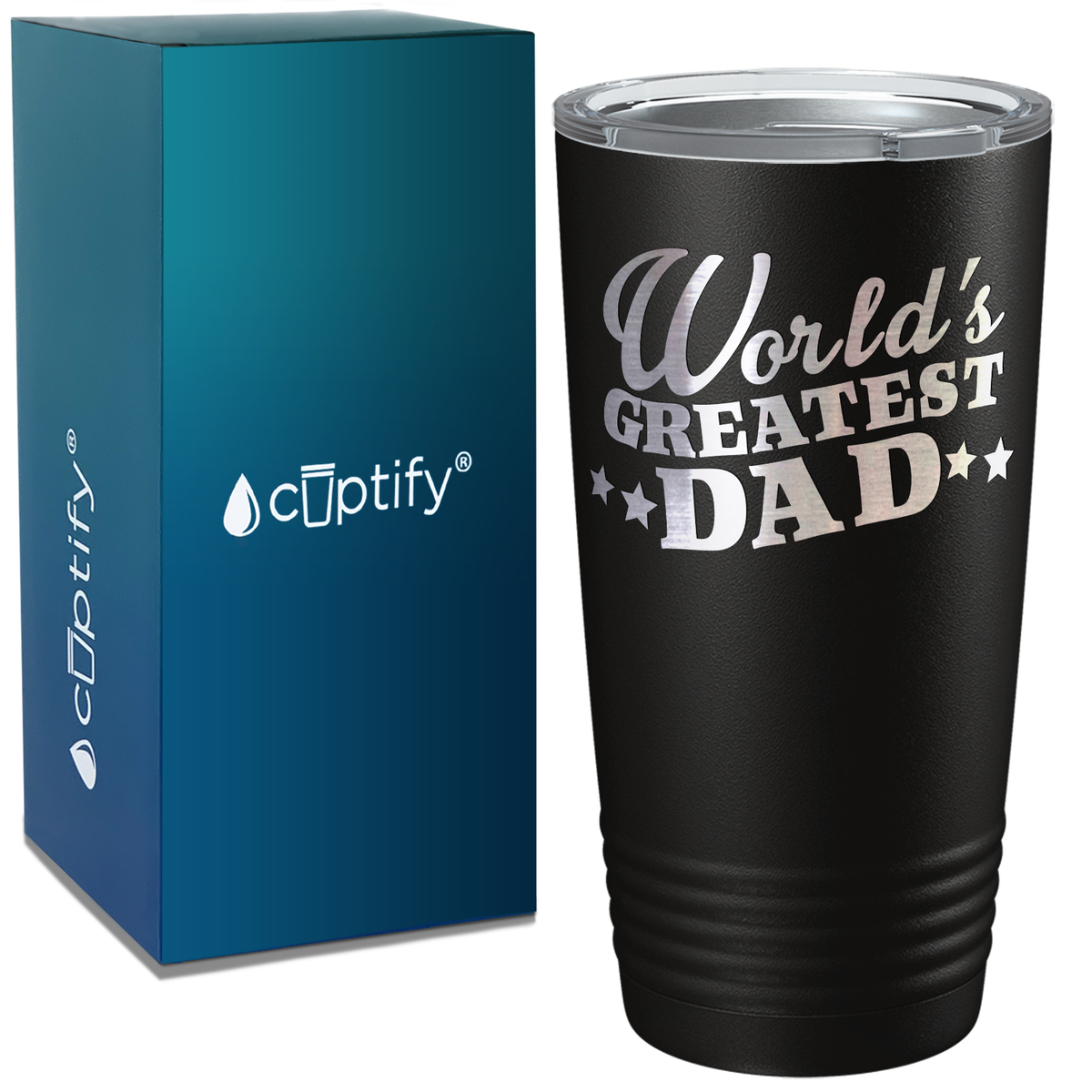 World's Greatest Dad Stars on Stainless Steel Dad Tumbler