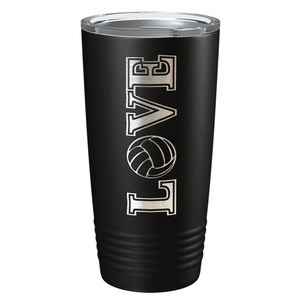 Love Volleyball Laser Engraved on Stainless Steel Volleyball Tumbler