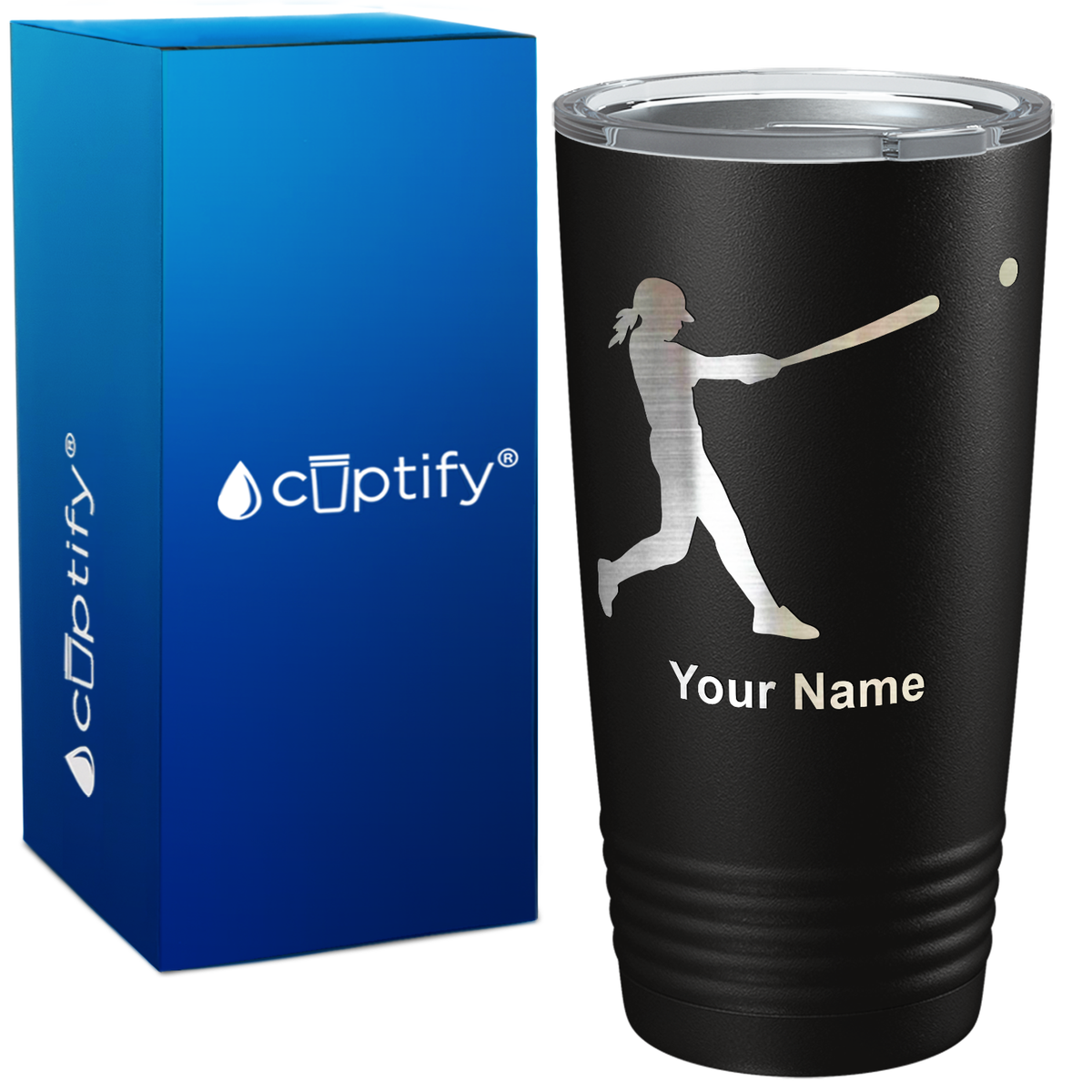 Softball Girl at Bat on 20oz Tumbler