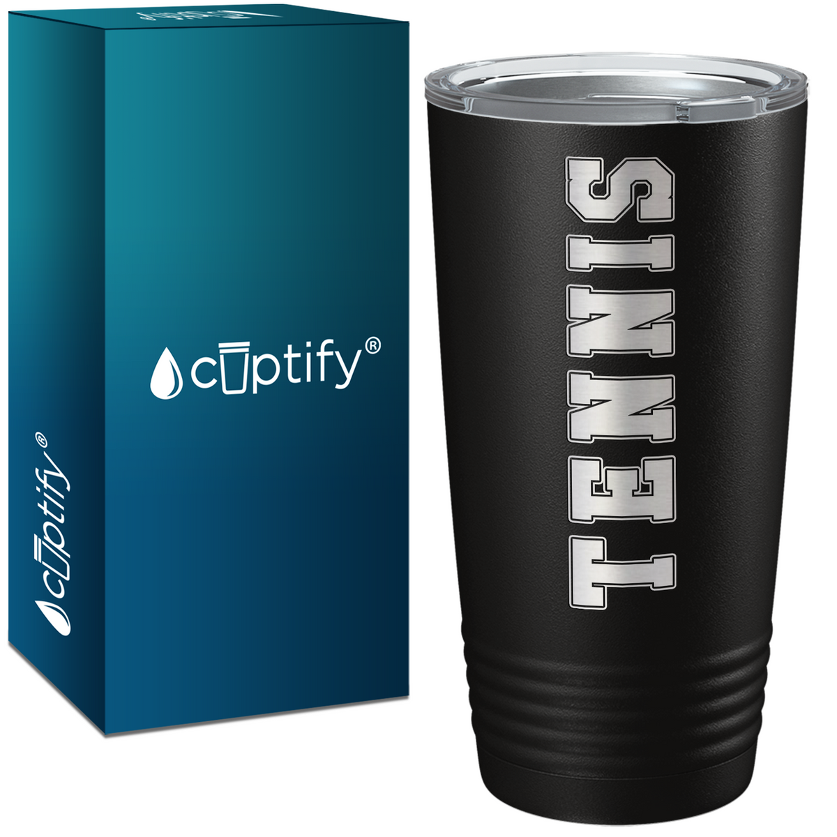 Tennis Laser Engraved on Stainless Steel Tennis Tumbler