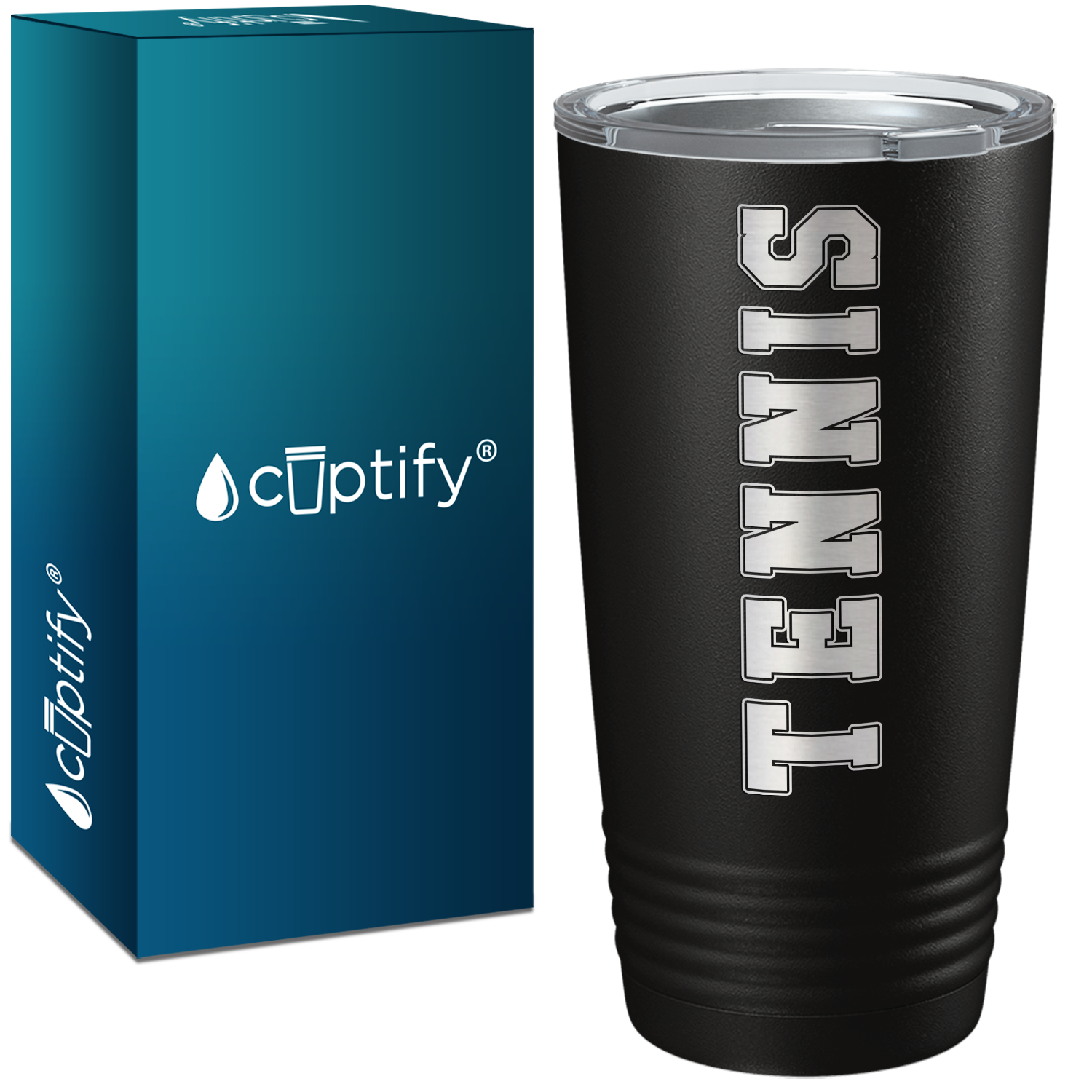 Tennis Laser Engraved on Stainless Steel Tennis Tumbler