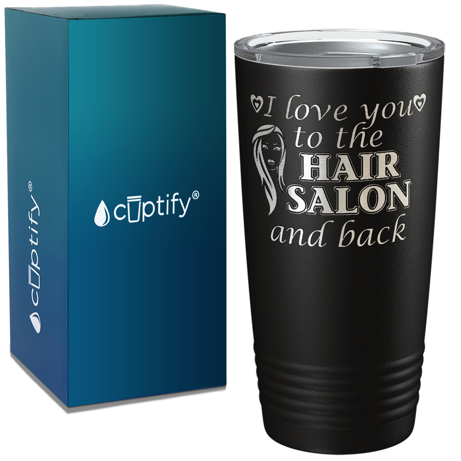 I Love you to the Hair Salon and Back Laser Engraved on Hairstylist 20oz Tumbler