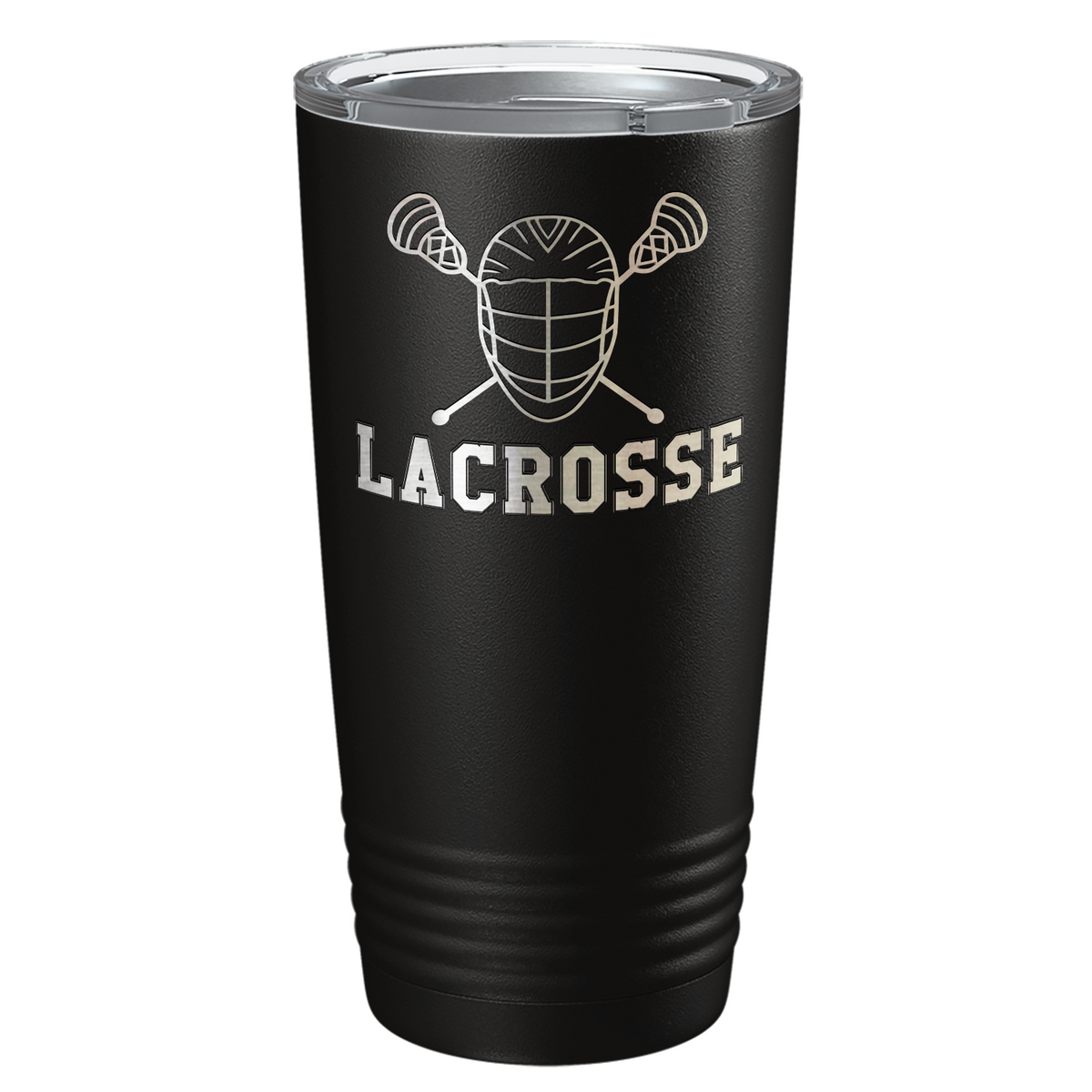 Lacrosse Mask and Sticks Laser Engraved on Stainless Steel Lacrosse Tumbler