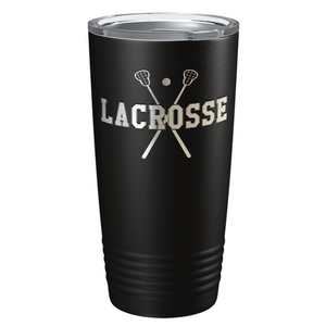 Lacrosse Sticks Laser Engraved on Stainless Steel Lacrosse Tumbler