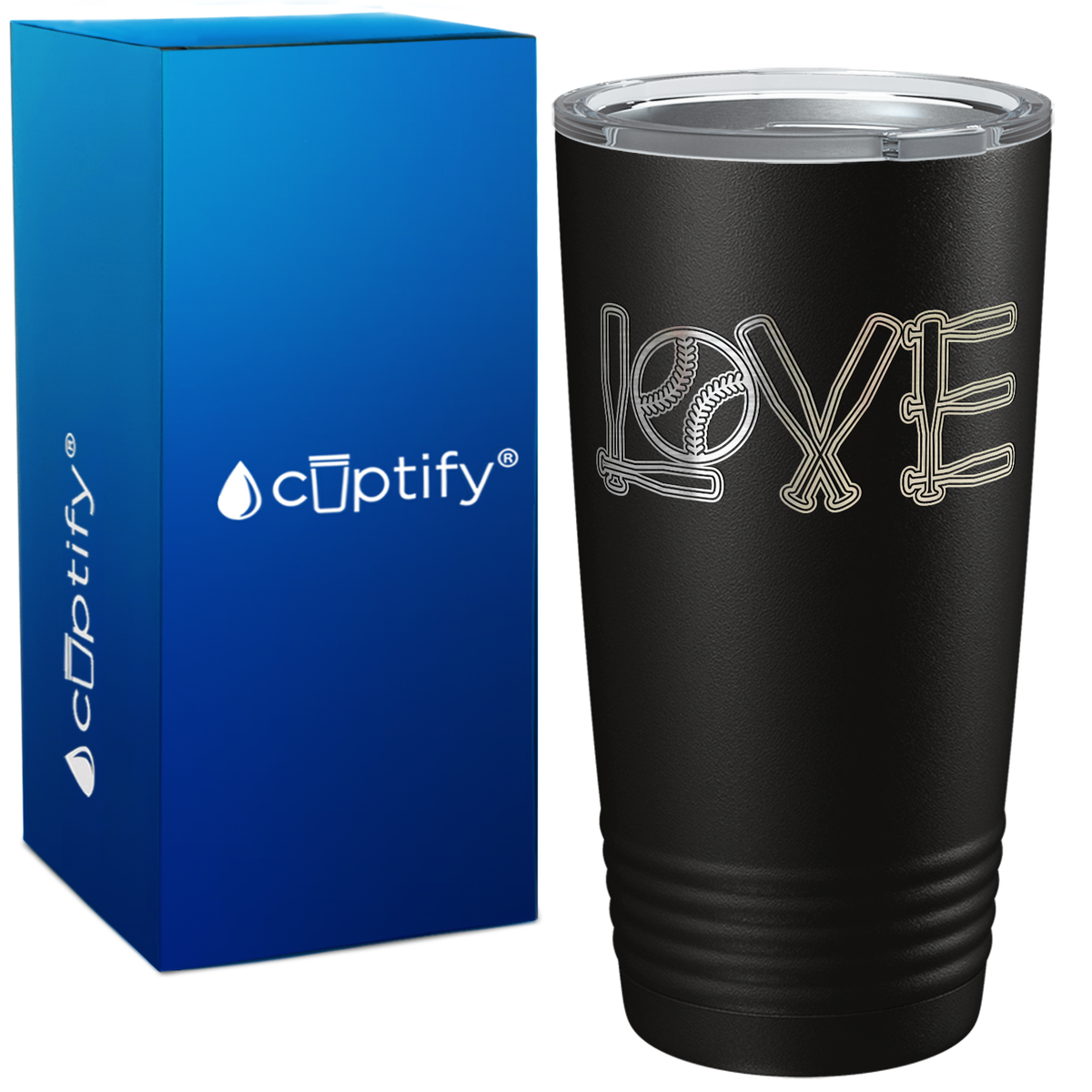 Softball Love Ball and Bats on 20oz Tumbler