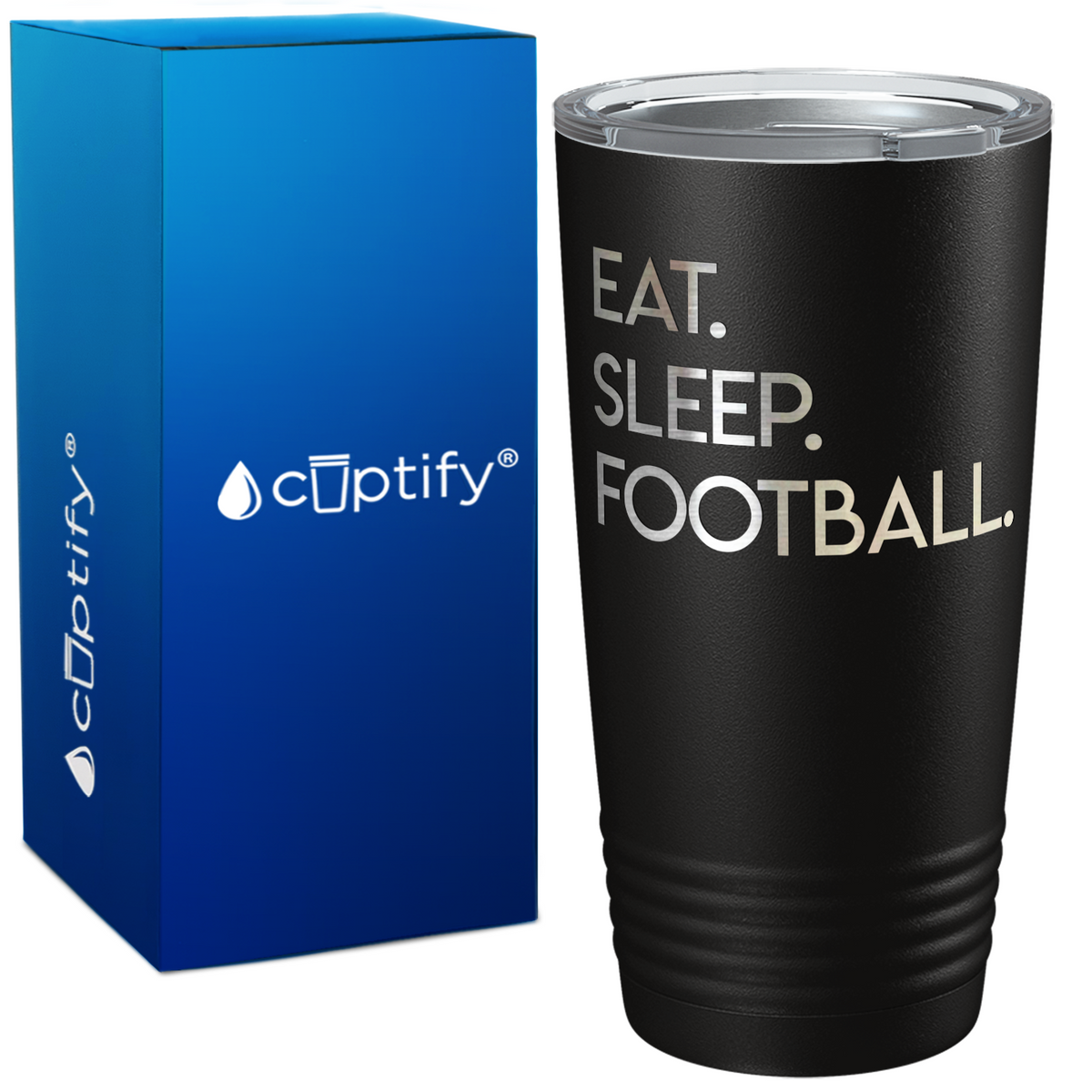 Eat Sleep Football on 20oz Tumbler