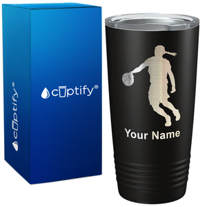 Personalized Basketball Girl Player Silhouette on 20oz Tumbler
