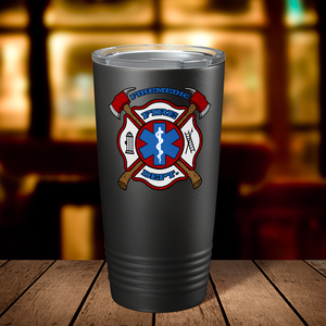 Firemedic Fire Department Badge Paramedic 20oz Black Tumbler