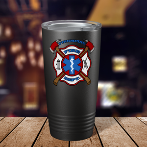 Firemedic Fire Department Badge Paramedic 20oz Black Tumbler