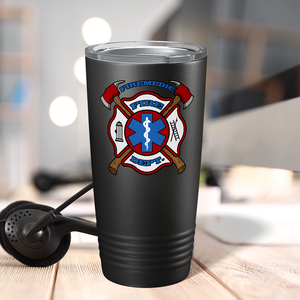 Firemedic Fire Department Badge Paramedic 20oz Black Tumbler