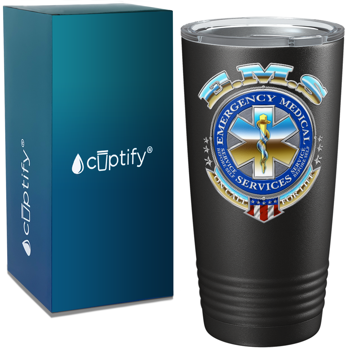 Emergency Medical Services Paramedic 20oz Black Tumbler