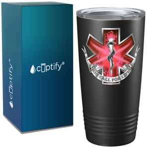 Red On Call for Life Paramedic 20oz Black Tumbler