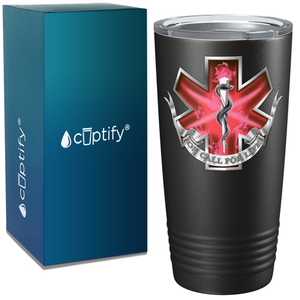 Red On Call for Life Paramedic on Black 20oz Tumbler