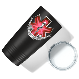 Red On Call for Life Paramedic 20oz Black Tumbler