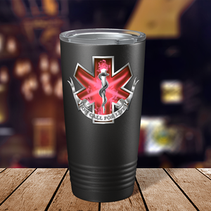 Red On Call for Life Paramedic on Black 20oz Tumbler
