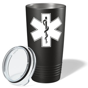 EMT EMS Caduceus Silhouette Paramedic 20oz Black Tumbler