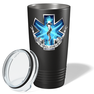 Blue On Call for Life Paramedic 20oz Black Tumbler