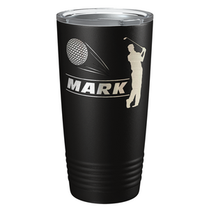 Personalized Golfer Laser Engraved on Stainless Steel Golf Tumbler