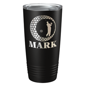 Personalized Golfer in Ball Laser Engraved on Stainless Steel Golf Tumbler