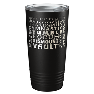 Gymnastics Strength and Focus Laser Engraved on Stainless Steel Gymnastics Tumbler